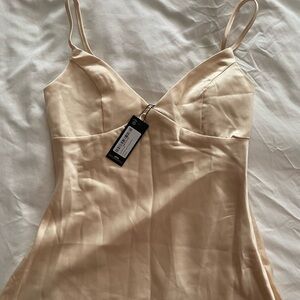 PrettyLittleThing Cream Wedding Dress